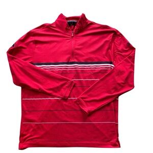 Under Armour Infrared Coldgear 1/2 Zip Pullover Shirt Red L Active Performance